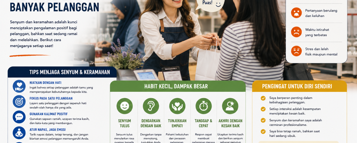 Cara Menjaga Senyum dan Keramahan saat Menghadapi Banyak Pelanggan