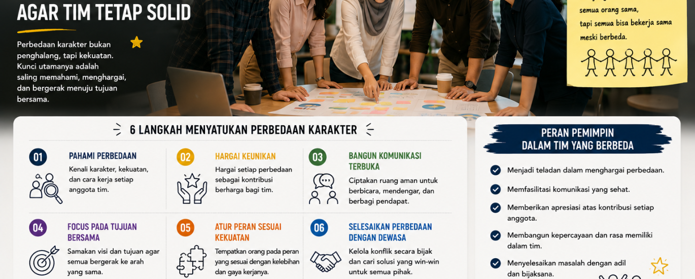 Cara Menyatukan Perbedaan Karakter agar Tim Tetap Solid