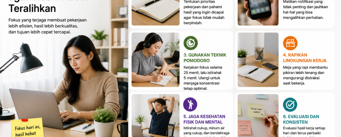 Cara Menjaga Fokus Kerja agar Tidak Mudah Teralihkan