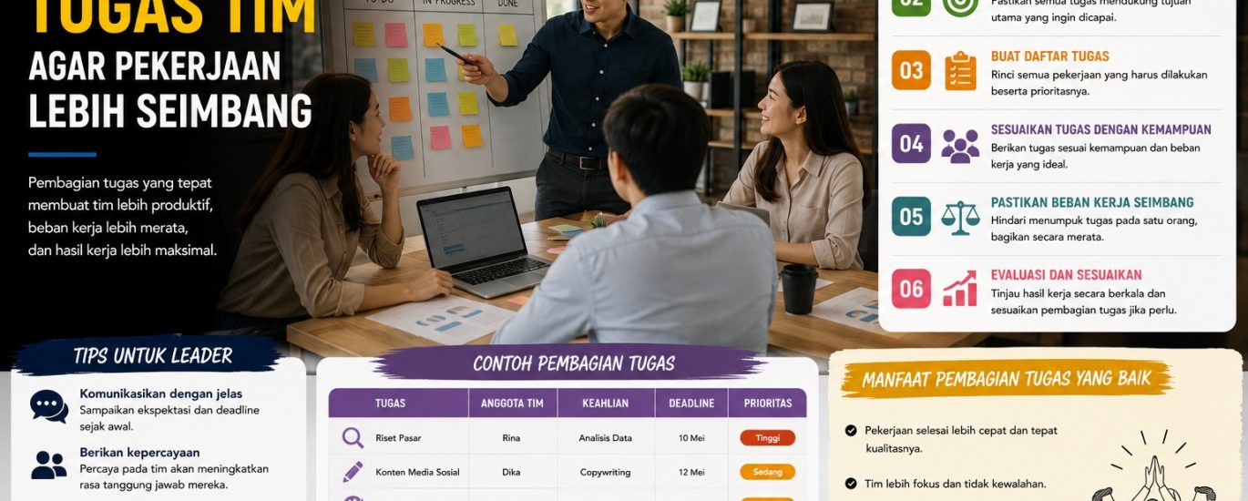 Cara Membagi Tugas Tim agar Pekerjaan Lebih Seimbang